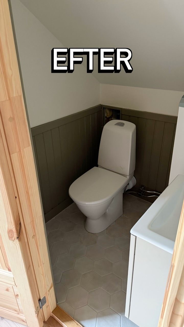 WC renovering färdig i Ösmo, utfört av Stockholm Kakelkoncept & Bygg AB
